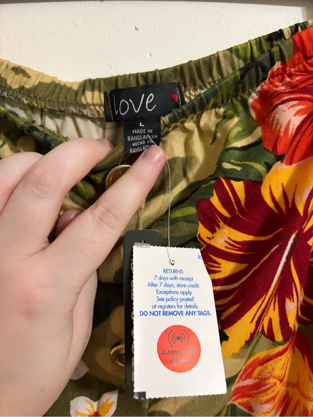 Love Floral Camo Jumpsuit in Olive, Red & Yellow - Picture 2 of 5